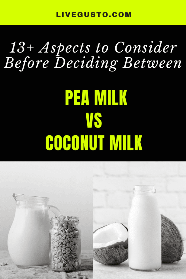 Pea milk versus coconut milk