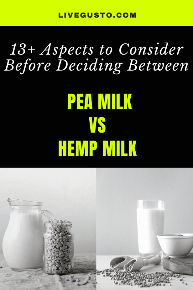 Pea milk versus hemp milk