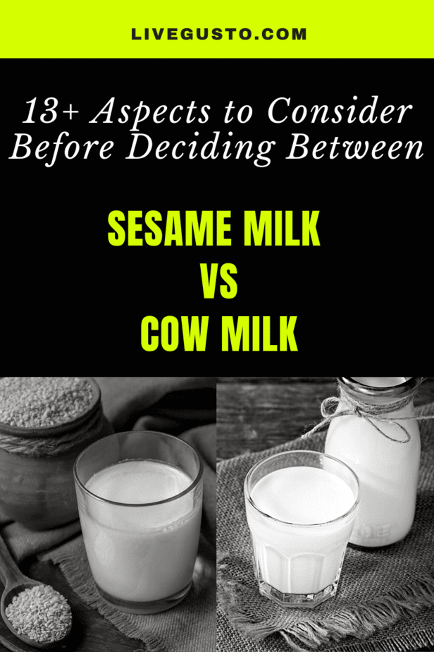 Sesame milk versus Cow milk
